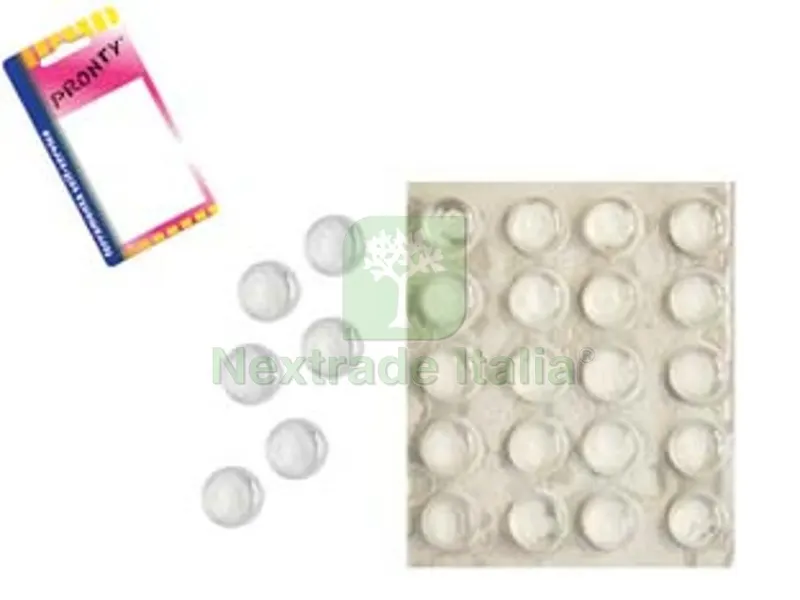 12PZ Paracolpi Morbidi Trasparenti a Goccia Adesivi in Blister - ? mm.10x3h. in bl. 20 pz. — Misurazione e taglio manuale — rif. FERX.FER108423