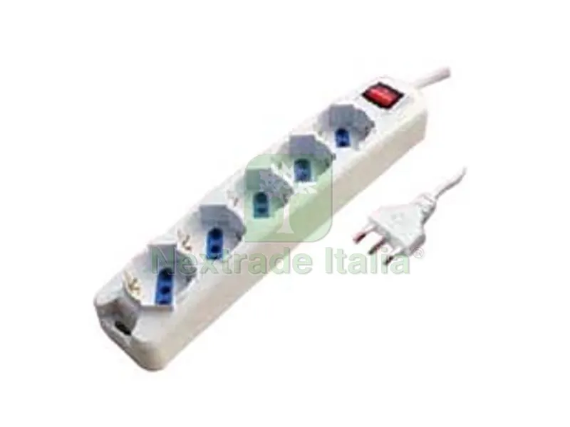 MULTIPRESA 5 POSTI CON SCHUKO E CON INTERRUTTORE — Interruttori e prese — rif. FERX.FER108812 MULTIPRESA 5 POSTI CON SCHUKO E CON INTERRUTTORE — Interruttori e prese — rif. FERX.FER108812