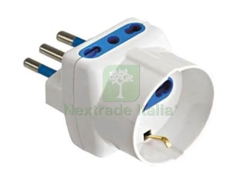 20PZ Adattatore Triplo 2P+T con Schuko Bianco - spina 16A e prese 10/16A bianco — Interruttori e prese — rif. FERX.FER109178