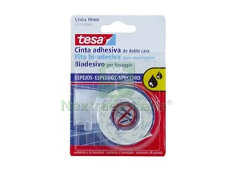 8BLISTER NASTRO BIADESIVO SOFFICE mm.19h. in rotoli da mt.5 resistente all'acqua specifico per specchi — Adesivi e sigillanti — rif. FERX.FER57349 8BLISTER NASTRO BIADESIVO SOFFICE mm.19h. in rotoli da mt.5 resistente all'acqua specifico per specchi — Adesivi e sigillanti — rif. FERX.FER57349