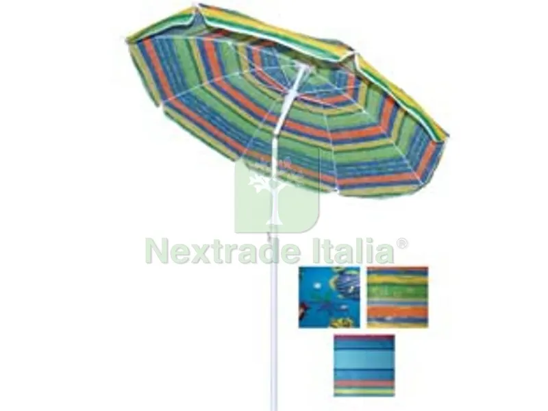 Ombrellone da Spiaggia in Nylon Fantasia Tondo CM.200 - colori assortiti — Tempo libero outdoor — rif. FERX.FER109482