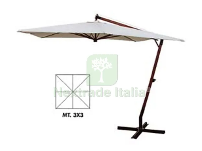 Ombrellone Quadro Decentrato in Legno con Manovella - cm.300x300 palo mm.55x55 a 8 stecche col. avana — Tempo libero outdoor — rif. FERX.FER115285 Ombrellone Quadro Decentrato in Legno con Manovella - cm.300x300 palo mm.55x55 a 8 stecche col. avana — Tempo libero outdoor — rif. FERX.FER115285