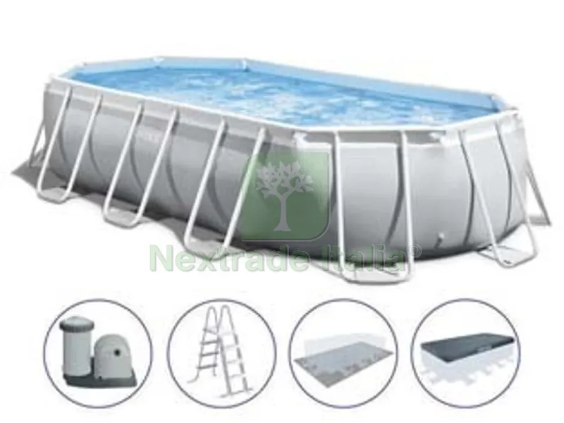 Piscina "prism Frame" Ovale con TEL. Portante con Pompa CM.503X274X122H. - Capacit? LT.13365 - Peso KG.112,1 (26796) — Tempo libero outdoor — rif. FERX.FER117418 Piscina "prism Frame" Ovale con TEL. Portante con Pompa CM.503X274X122H. - Capacit? LT.13365 - Peso KG.112,1 (26796) — Tempo libero outdoor — rif. FERX.FER117418