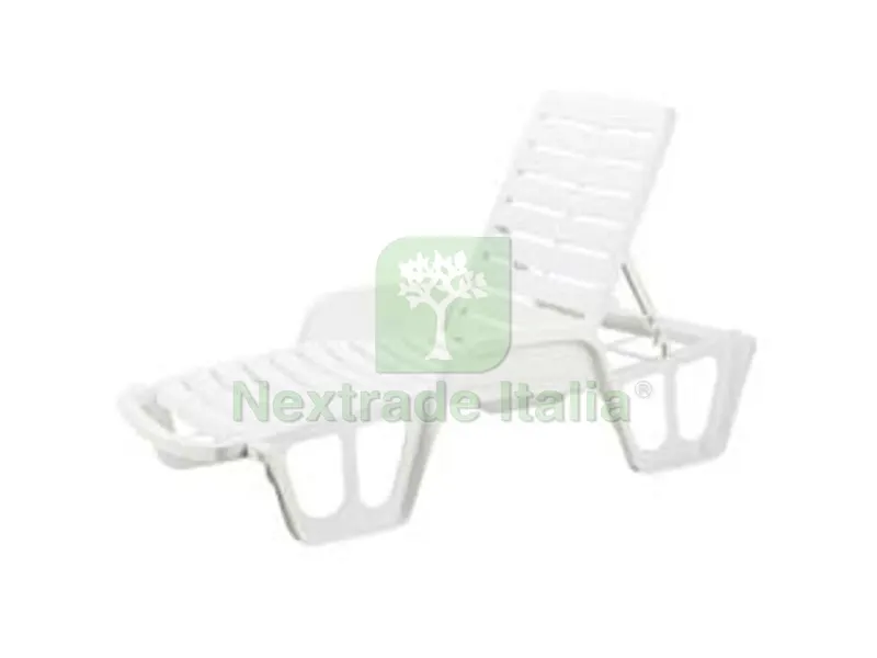 Lettino da Giardino "fisso" Bianco - cm.71x192x100h. - peso kg.13,3 — Lettini e arredo piscina — rif. FERX.FER117456 Lettino da Giardino "fisso" Bianco - cm.71x192x100h. - peso kg.13,3 — Lettini e arredo piscina — rif. FERX.FER117456