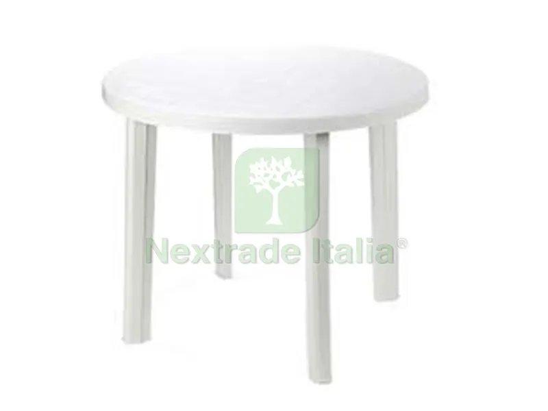 Tavolo da Giardino "tondo" Bianco CM.90X72H. - ? cm.90x72h. - peso kg.6,3 — Arredo giardino — rif. FERX.FER117494