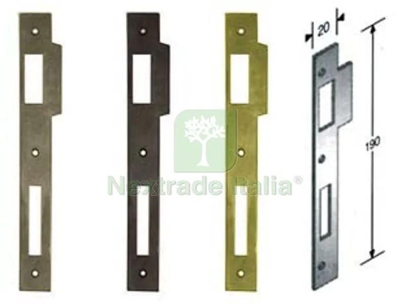 Contropiastra per Serratura a Bussola Bordo Quadro - acciaio lucido — Serrature e cilindri — rif. FERX.FER120777