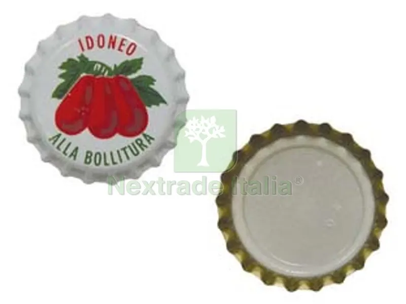 20BLISTER TAPPO A CORONA POMODORO ? mm.26,5 in busta da pz.100 guarnizione interna resistente ad alte temperature — Guarnizioni e tenute — rif. FERX.FER454834