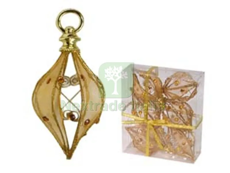 SFERE OVALI IN RETE COLORE ORO - ? mm.80 in conf. pz.6 — Casalinghi e organizzazione — rif. FERX.FER121477 SFERE OVALI IN RETE COLORE ORO - ? mm.80 in conf. pz.6 — Casalinghi e organizzazione — rif. FERX.FER121477