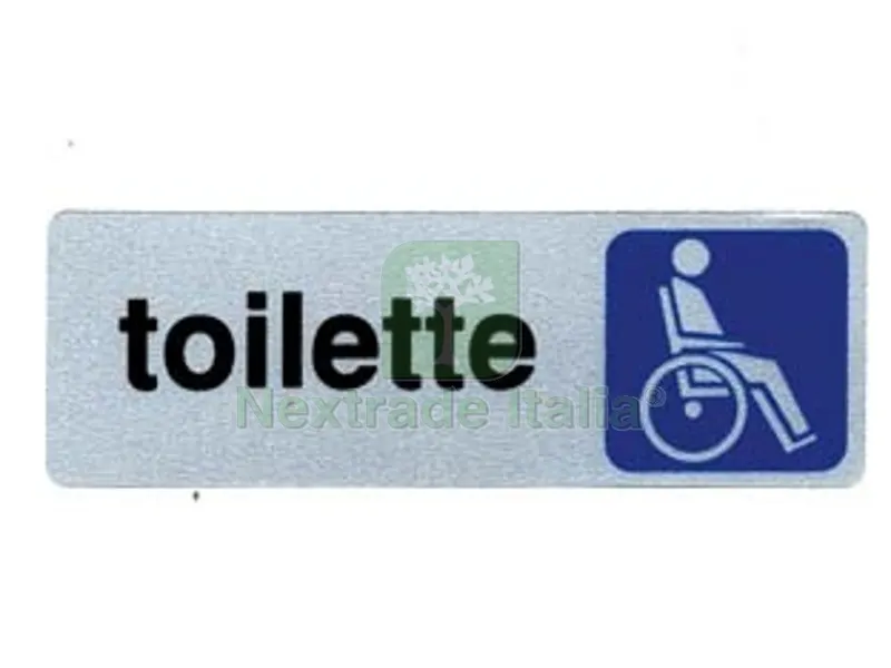 10PZ Targhetta Adesiva "toilette Disabili" - cm.15x5h. — Protezione piante e sementi — rif. FERX.FER122016