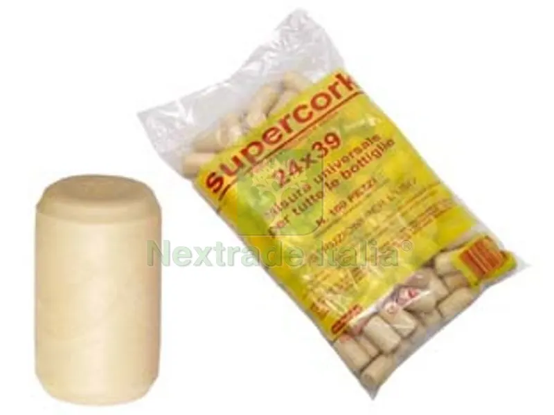 Tappo Sintetico in Similsughero Supercork MM.24X39 - mm.24x39 supercork, in busta da pz.100 — Casalinghi e organizzazione — rif. FERX.FER122788