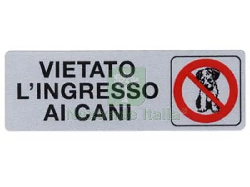 10PZ Targhetta Adesiva "vietato L?ingresso AI Cani" - cm.15x5h. — Cani — rif. FERX.FER122986
