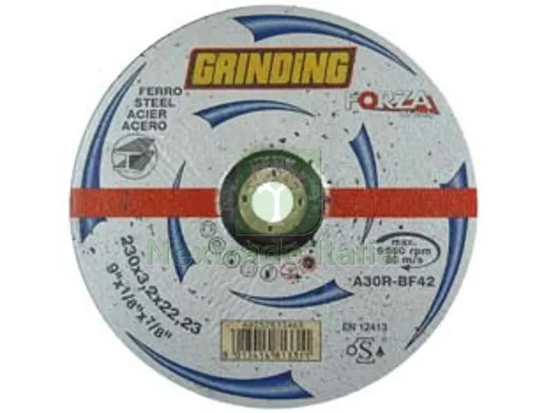 25PZ DISCHI DA TAGLIO E SGROSSO CENTRO DEPRESSO PER FERRO "FORZA" ? MM.230 - ? mm.230x3,2 foro 22,2 da taglio per ferro — Punte, frese e dischi — rif. FERX.FER123938 25PZ DISCHI DA TAGLIO E SGROSSO CENTRO DEPRESSO PER FERRO "FORZA" ? MM.230 - ? mm.230x3,2 foro 22,2 da taglio per ferro — Punte, frese e dischi — rif. FERX.FER123938