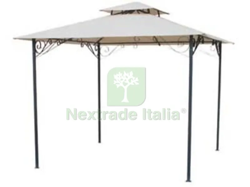 GAZEBO IN ALLUMINIO ORNAMENTALE - cm.300x300x280h. - colore beige A-08 — Gazebo e strutture giardino — rif. FERX.FER124782 GAZEBO IN ALLUMINIO ORNAMENTALE - cm.300x300x280h. - colore beige A-08 — Gazebo e strutture giardino — rif. FERX.FER124782