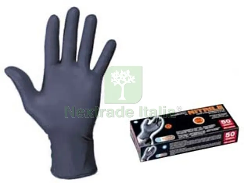 2PZ Guanti in Nitrile Spessorati Neri - tg.M in conf. da 50 pz. (PG506.10) — Guanti da lavoro — rif. FERX.FER126991 2PZ Guanti in Nitrile Spessorati Neri - tg.M in conf. da 50 pz. (PG506.10) — Guanti da lavoro — rif. FERX.FER126991