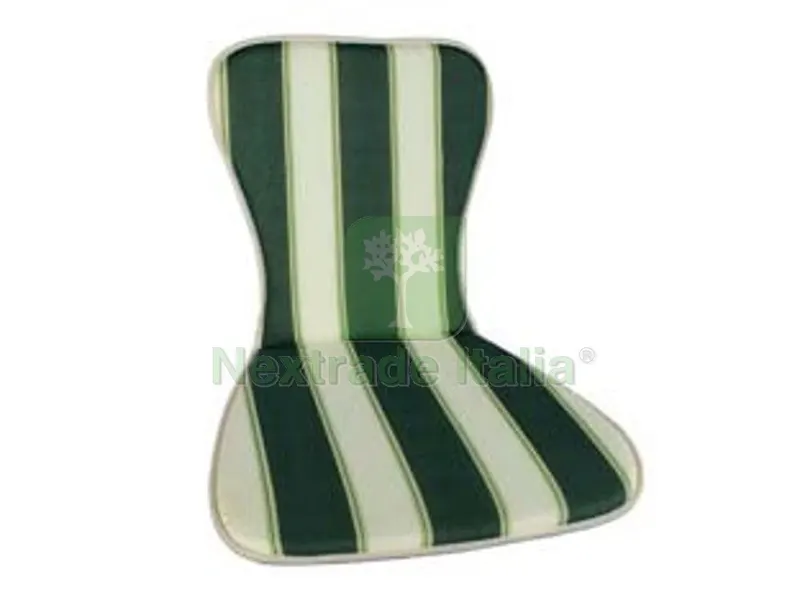 2PZ Cuscino Grecia a Righe Verdi per Sedia Monoscocca Impilabile - cm.48x78h. spessore cm.3 — Arredo — rif. FERX.FER127844 2PZ Cuscino Grecia a Righe Verdi per Sedia Monoscocca Impilabile - cm.48x78h. spessore cm.3 — Arredo — rif. FERX.FER127844
