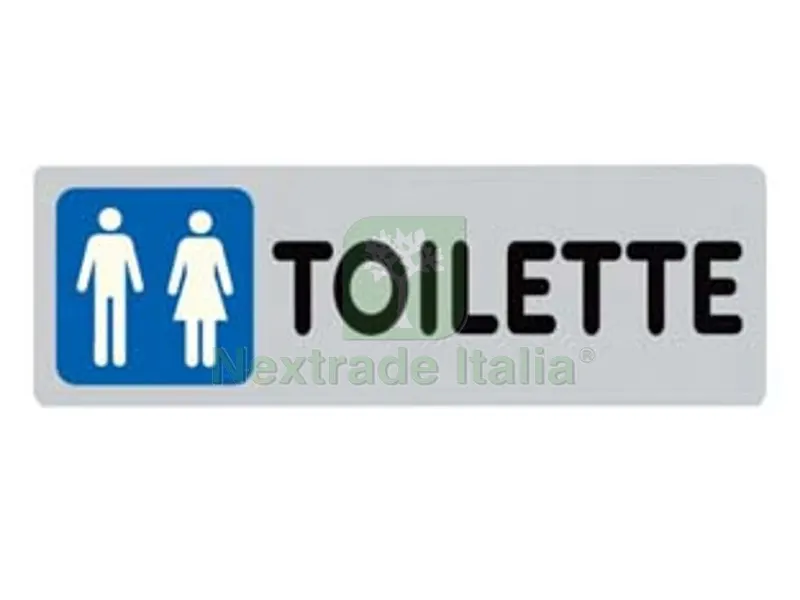 10PZ Targhetta Adesiva "toilette UOMO/DONNA" - cm.15x5h. — Protezione piante e sementi — rif. FERX.FER128322