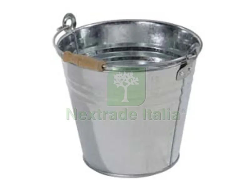 2PZ SECCHIO IN LAMIERA ZINCATA - lt.10 ? cm.29x23h. — Lamiere, lastre e piastre — rif. FERX.FER130196