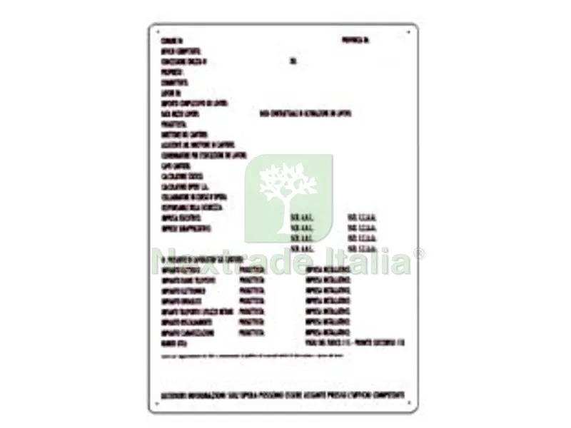 5PZ CARTELLO "DIREZIONE LAVORI" MONOCOLORE - cm70x100h. — Segnaletica e cartelli cantiere — rif. FERX.FER130394