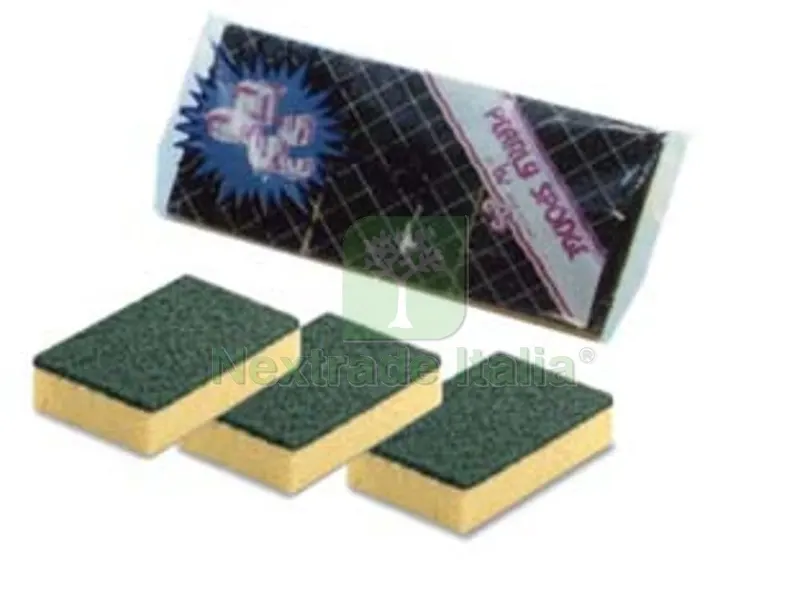 24PZ SPUGNA ABRASIVA CON FIBRA VERDE — Casalinghi e organizzazione — rif. FERX.FER135115