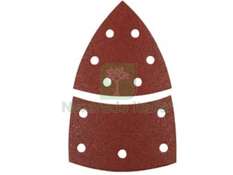 fogli carta abrasiva triangolari a delta con forati - grana 40 blister da pz.6 — Punte, frese e dischi — rif. FERX.FER135962 fogli carta abrasiva triangolari a delta con forati - grana 40 blister da pz.6 — Punte, frese e dischi — rif. FERX.FER135962