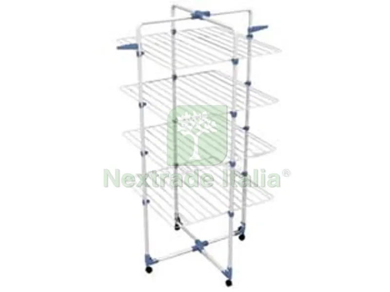 STENDIBIANCHERIA "MODULAR 4" 4 PIANI IN ACCIAIO TRATTATO MT.40 - cm.71x71x168,5h. — Stendibiancheria e bucato — rif. FERX.FER136686