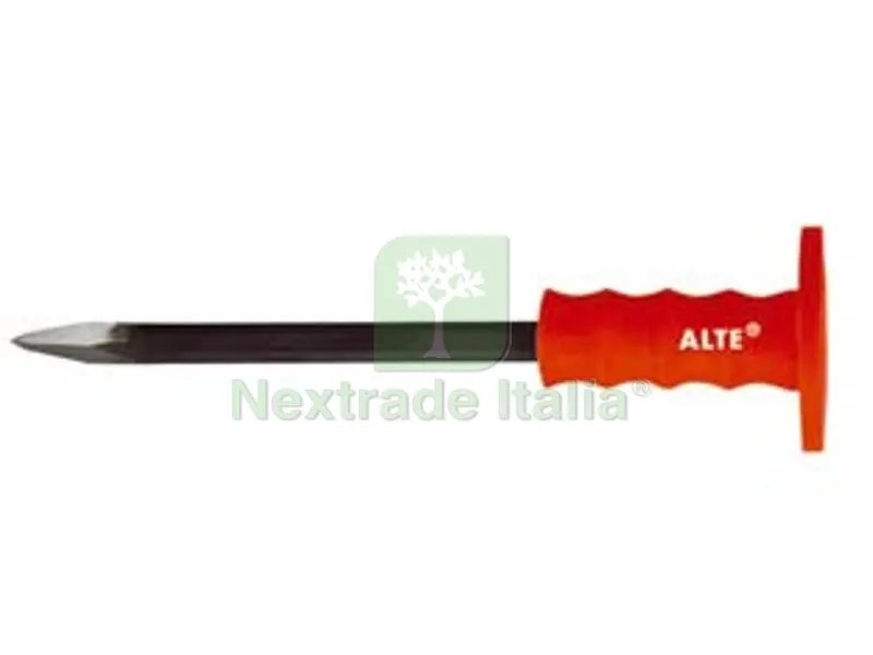 6PZ SCALPELLO DA MURATORE A PUNTA CON PARAMANO - ? mm.16x350 — Utensili da muratore — rif. FERX.FER140898 6PZ SCALPELLO DA MURATORE A PUNTA CON PARAMANO - ? mm.16x350 — Utensili da muratore — rif. FERX.FER140898