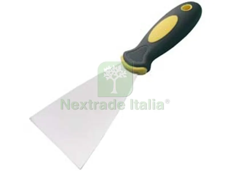 12PZ SPATOLE CON MANICO BI-MATERIAL INOX - mm.100 — Spatole e attrezzi per stesura — rif. FERX.FER141284
