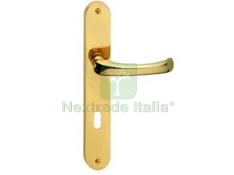 2PAIA MANIGLIA RIO CON PLACCA IN OTTONE - mm.70 foro normale — Maniglie e pomelli — rif. FERX.FER444262