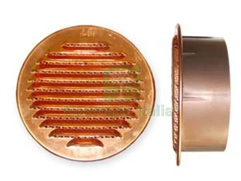 2PZ Griglia Aerazione Tonda Fissa in Rame e Boccaglio in Plastica - ? mm.150 — Scarichi e sifoni — rif. FERX.FER145503