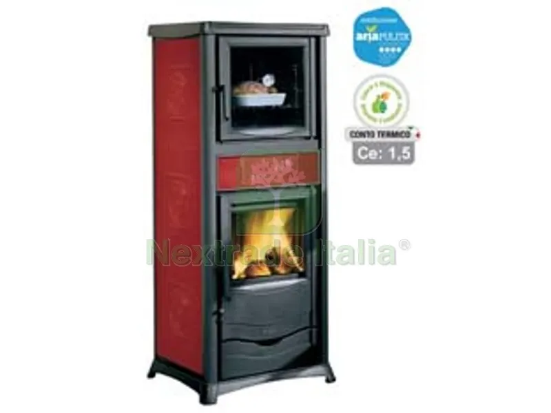 Stufa a Legna Rossella Plus Forno EVO 9,1KW LIB.BORDEAUX(C.TO Termico) - misure cm.55,9x53,6x135,9h. - peso Kg.195 — Stufe e camini — rif. FERX.FER145817 Stufa a Legna Rossella Plus Forno EVO 9,1KW LIB.BORDEAUX(C.TO Termico) - misure cm.55,9x53,6x135,9h. - peso Kg.195 — Stufe e camini — rif. FERX.FER145817
