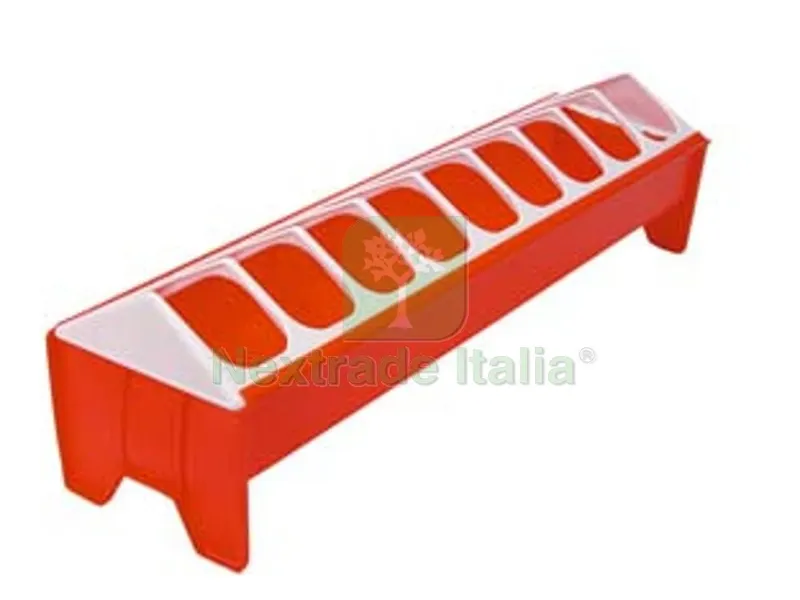 4PZ MANGIATOIA ABBEVERATOIO A BARRETTA PER POLLI - cm.50x13x13h. — Mangimi e alimentazione — rif. FERX.FER145916