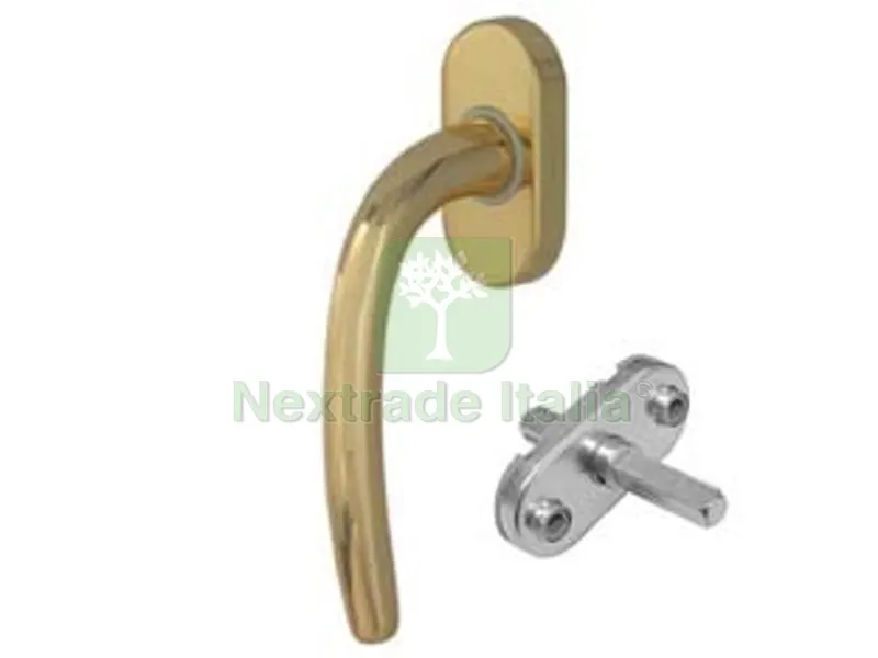2PZ Martellina DK Vega in Zama Finitura Ottone Lucido - movimento quadro mm.7 — Maniglie e pomelli — rif. FERX.FER146913