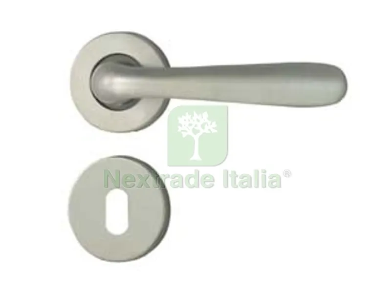 2PAIA Maniglia Karol con Rosetta in Zama Finitura Ottone Cromo Satinato — Maniglie e pomelli — rif. FERX.FER146937
