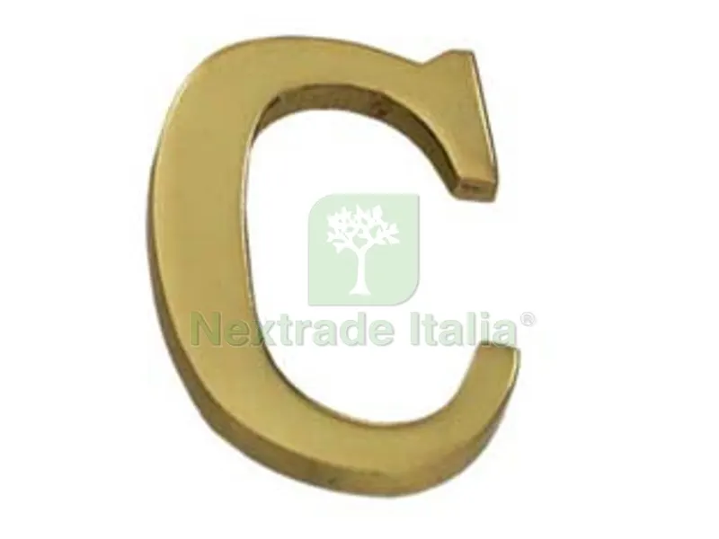 5PZ LETTERA ALFABETO "C" IN OTTONE LUCIDO — Ferramenta porte e finestre — rif. FERX.FER147453 5PZ LETTERA ALFABETO "C" IN OTTONE LUCIDO — Ferramenta porte e finestre — rif. FERX.FER147453