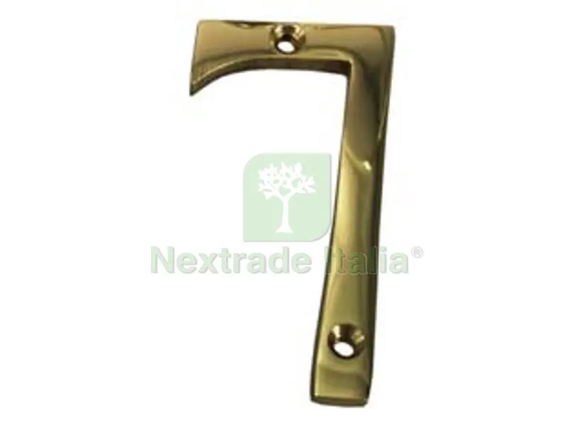 5PZ NUMERO CIVICO "7" INGLESE IN OTTONE LUCIDO — Ferramenta porte e finestre — rif. FERX.FER147538 5PZ NUMERO CIVICO "7" INGLESE IN OTTONE LUCIDO — Ferramenta porte e finestre — rif. FERX.FER147538