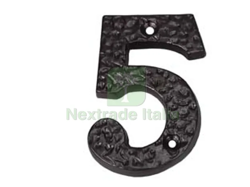 NUMERO CIVICO "5" IN FERRO NERO OPACO — Ferramenta porte e finestre — rif. FERX.FER147606 NUMERO CIVICO "5" IN FERRO NERO OPACO — Ferramenta porte e finestre — rif. FERX.FER147606