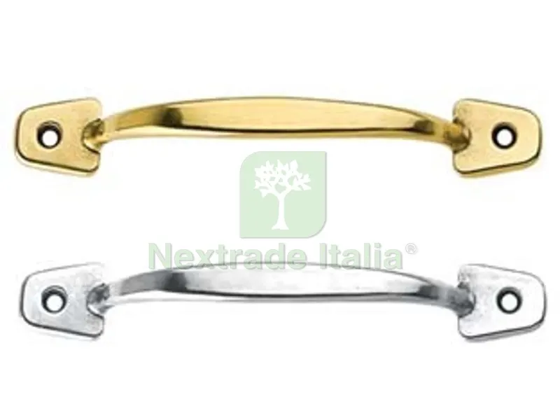 10PZ Maniglie per Mobili Fisse in Ottone - mm.137x27h. - interfori mm.118 ottone lucido — Maniglie e pomelli — rif. FERX.FER147774