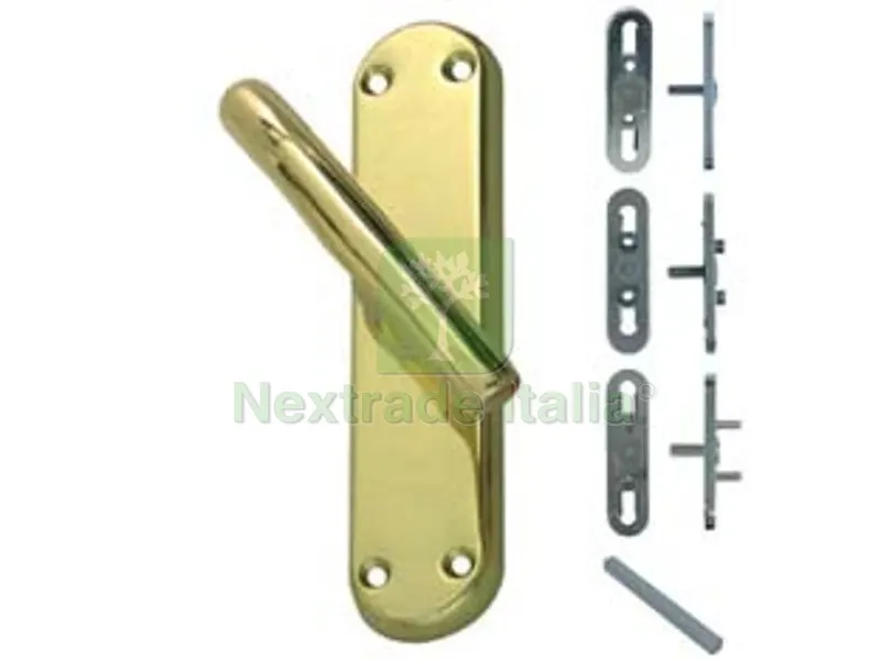 2PZ Cremonese e Martellina Torino in Zama Finitura Ottone Lucido - movimento gratz e bussola — Maniglie e pomelli — rif. FERX.FER496254