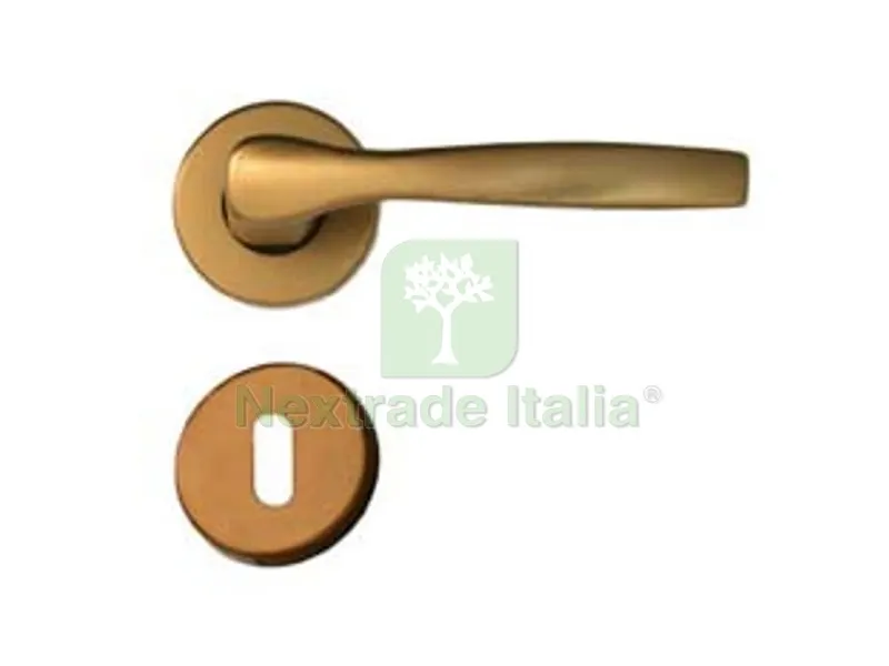 Maniglia "ALU" con Rosetta in Alluminio Bronzato — Maniglie e pomelli — rif. FERX.FER148153