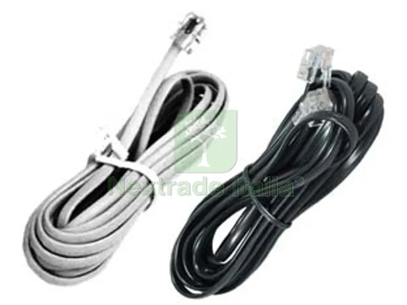 5PZ CAVO LINEARE TELEFONICO PLUG 6/4 - mt.2 colore bianco 21280 — Cavi e fili — rif. FERX.FER12379