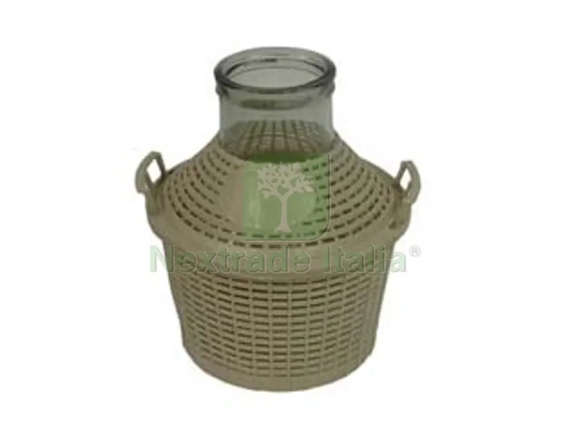 Damigiana a Bocca Larga in Vetro Vestita - lt.10 - bocca ? mm.115 — Casalinghi e organizzazione — rif. FERX.FER149976