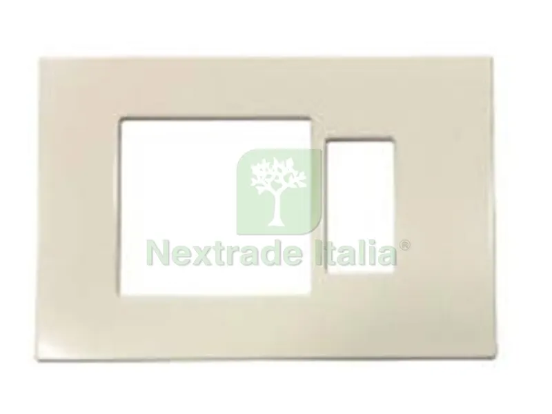 20PZ PLACCA COMBINATA FORO SCHUKO QUADRO + 1 POSTO "VENUS" - mm.115x80h. - (1869.A) — Interruttori e prese — rif. FERX.FER150330