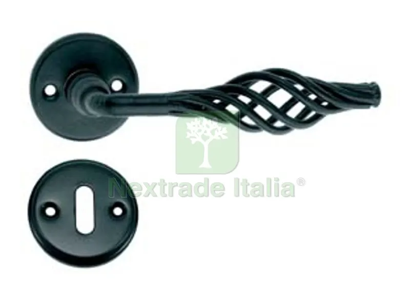 Maniglia Modello Basket con Rosetta in Ferro — Maniglie e pomelli — rif. FERX.FER150996