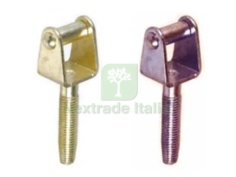 10PZ CAVALLOTTI CON RULLO E VITE ANUBA - mm.15 di altezza - vite mm.35 acciaio ottonato — Funi, golfari e accessori sollevamento — rif. FERX.FER153751 10PZ CAVALLOTTI CON RULLO E VITE ANUBA - mm.15 di altezza - vite mm.35 acciaio ottonato — Funi, golfari e accessori sollevamento — rif. FERX.FER153751