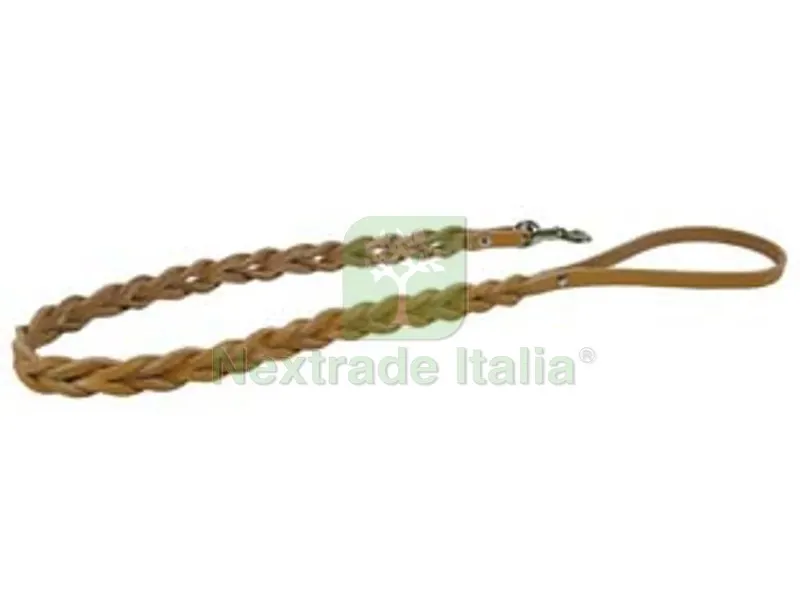 3PZ Guinzaglio per Cani Cuoio Naturale Fili Intrecciati - cm.80 cuoio naturale — Cani — rif. FERX.FER153812