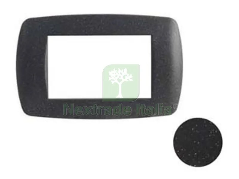 15PZ PLACCA 3 POSTI "MILLENNIUM" CANNA DI FUCILE - 3 posti - mm.123x84h. (7843.TN) — Interruttori e prese — rif. FERX.FER153652