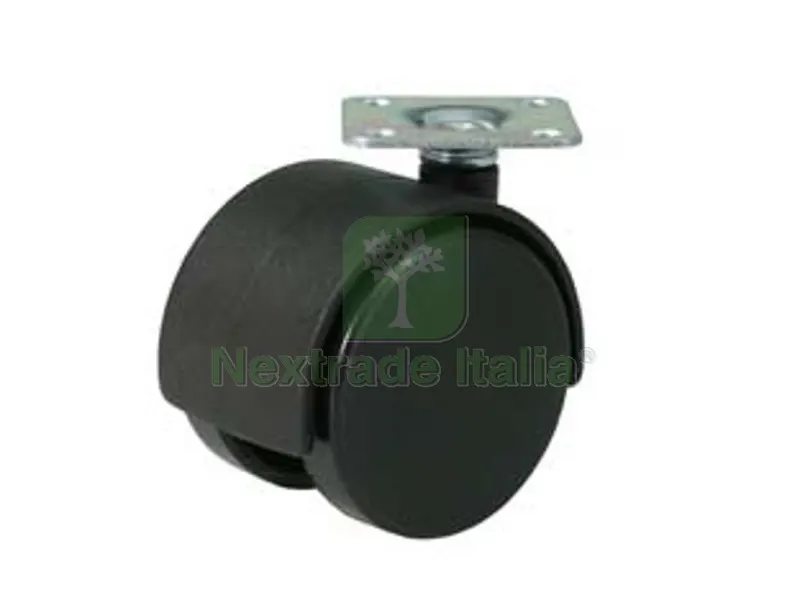 4PZ Ruote Doppie in Nylon con Piastra - ? mm.40 piastra mm.38x38 — Ferramenta per legno e mobili — rif. FERX.FER154642 4PZ Ruote Doppie in Nylon con Piastra - ? mm.40 piastra mm.38x38 — Ferramenta per legno e mobili — rif. FERX.FER154642