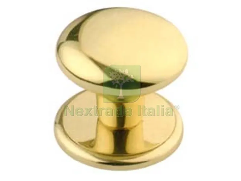 Pomolo Modello Classic per Portoncino in Ottone Lucido - ? mm.70 con sottorosone — Maniglie e pomelli — rif. FERX.FER155182
