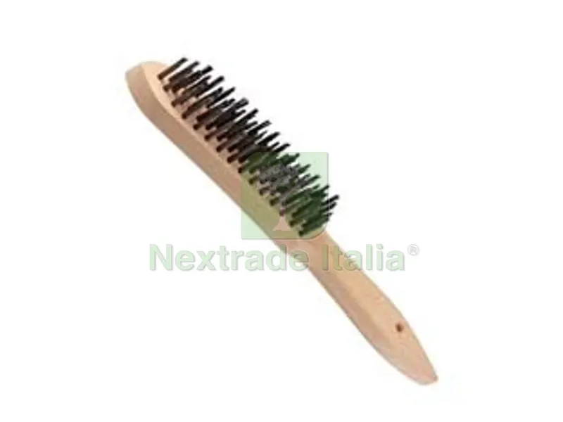 12PZ SPAZZOLE DI ACCIAIO CON MANICO CURVO - 5 ranghi — Punte, frese e dischi — rif. FERX.FER156639