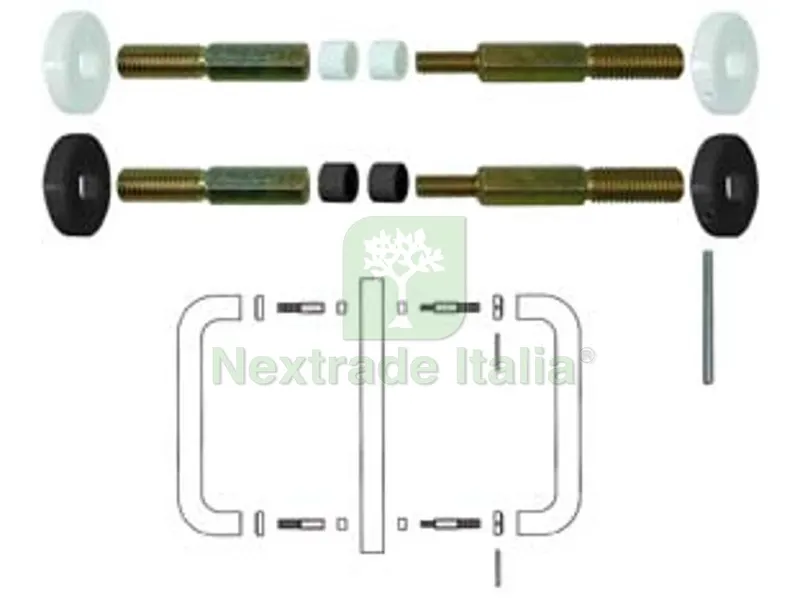 2PZ FISSAGGIO DOPPIO PER VETRO-LEGNO-ALLUMINIO - mm.300/350 in nylon colore bianco — Ferramenta porte e finestre — rif. FERX.FER156981